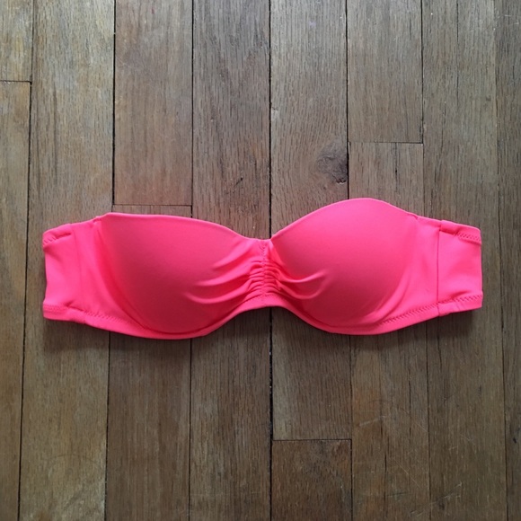 coral bandeau bikini